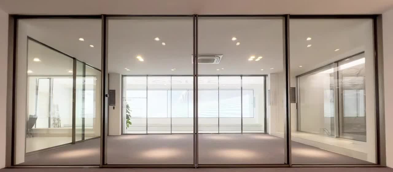 Slim frame sliding door aluminium profile and track sample